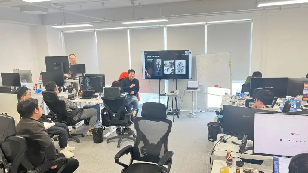 A working session on custom 3D print in the Beijing studio